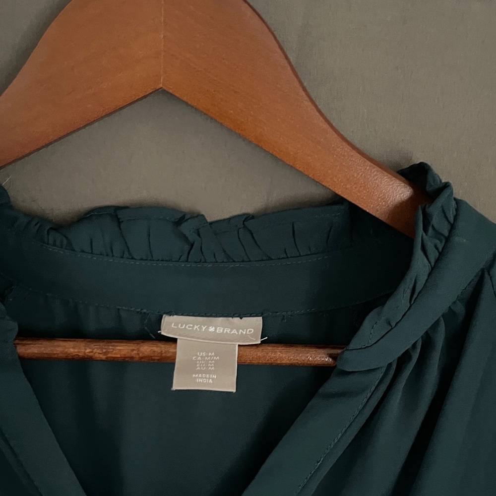 Lucky Brand Teal Long Sleeve Maxi Dress - Picture 3 of 4